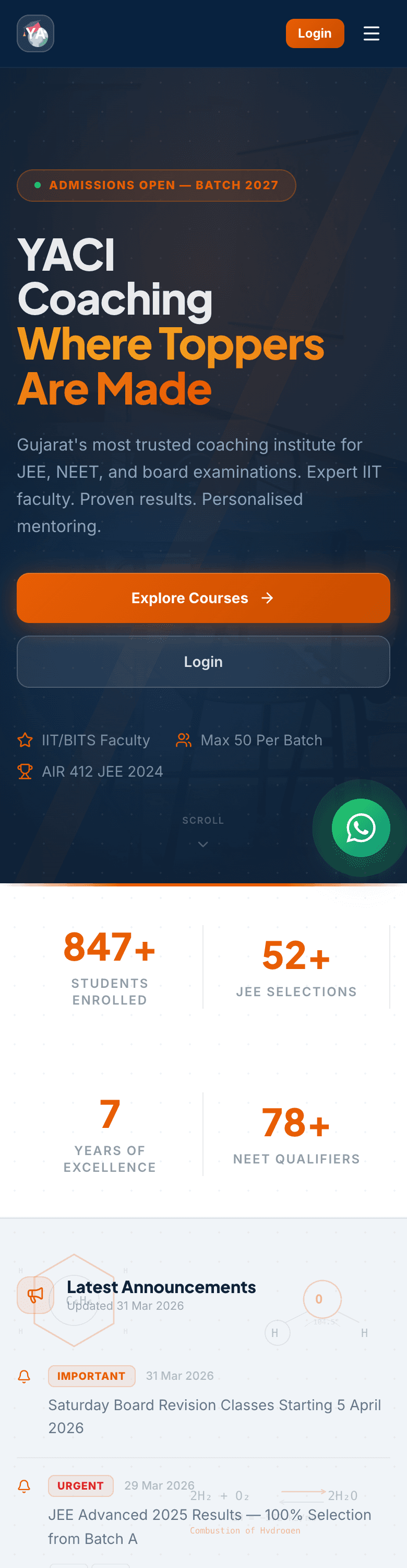 Coaching ERP website - mobile screenshot