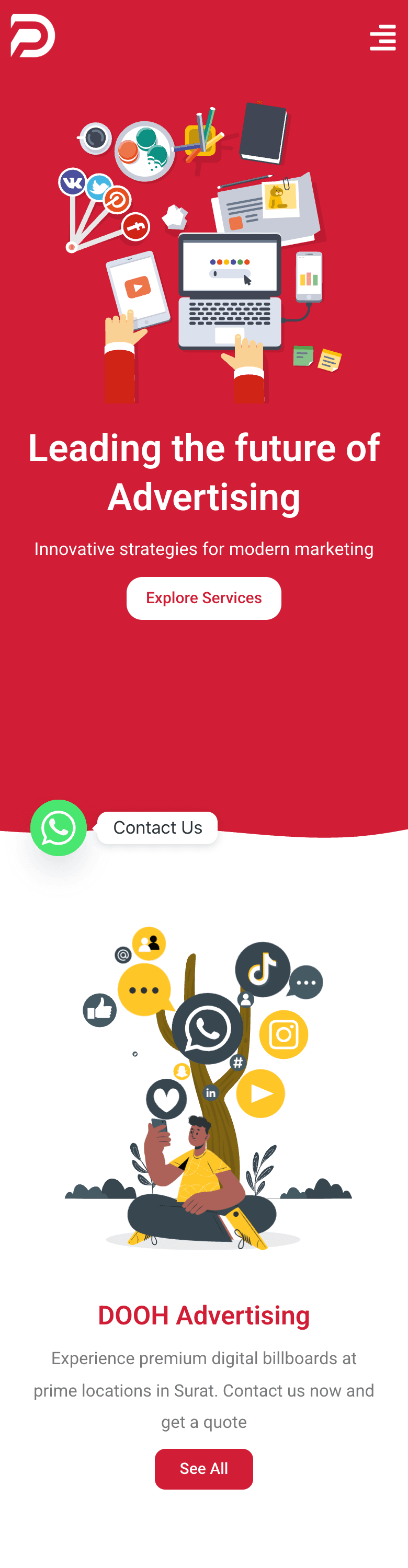 DPG Media website - mobile screenshot