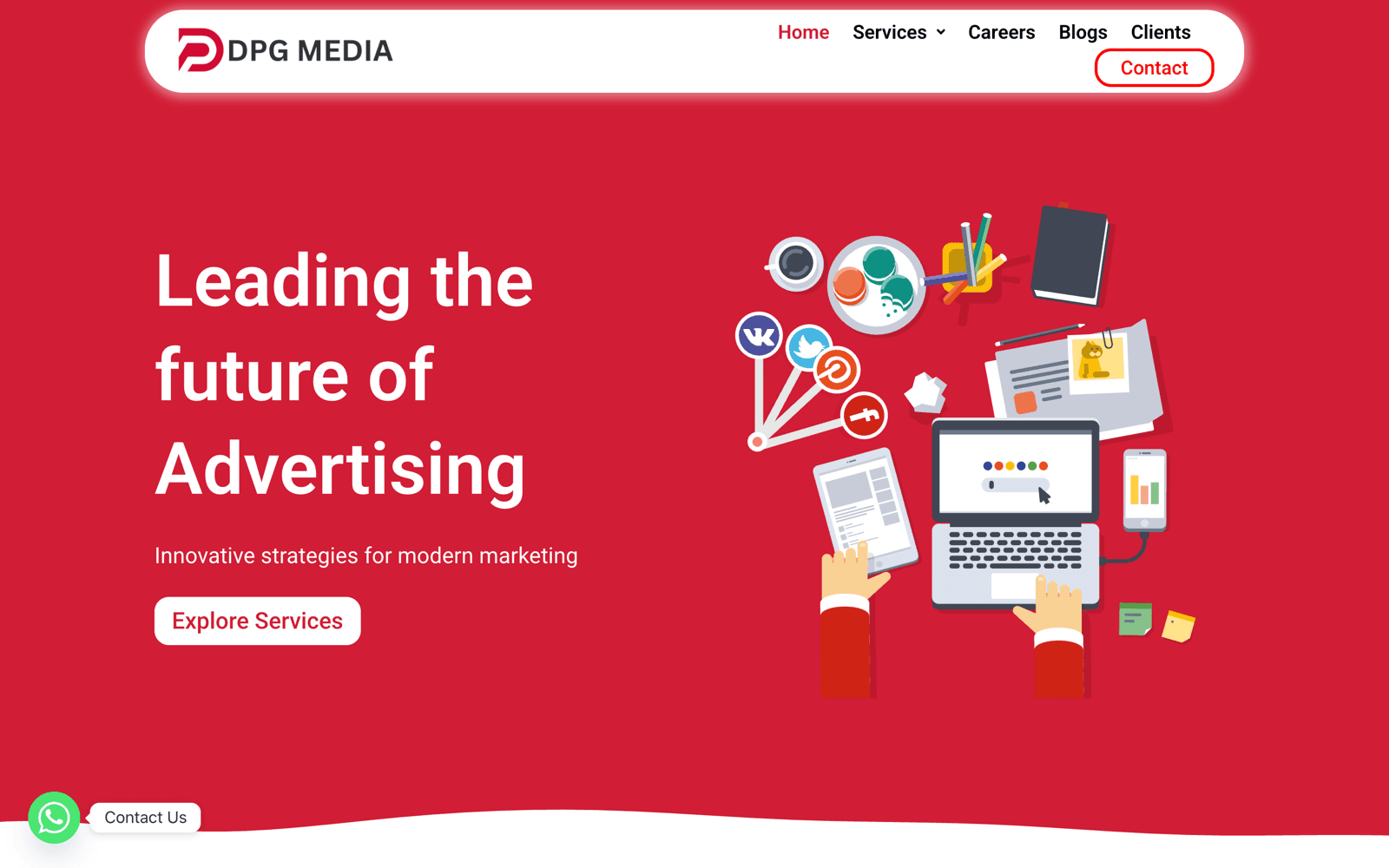 DPG Media website - desktop screenshot