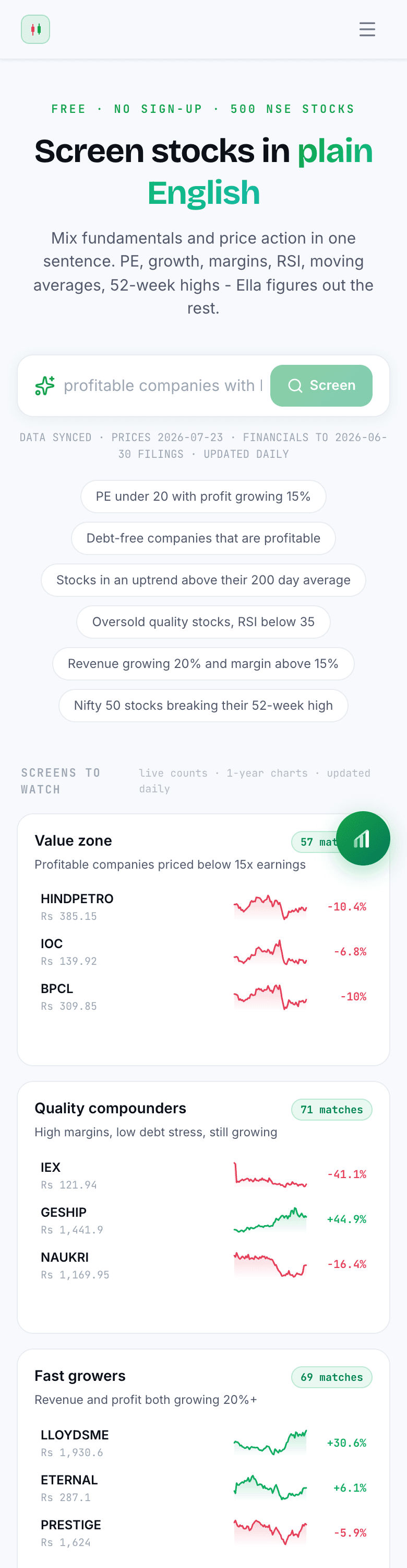 EdgeTest website - mobile screenshot