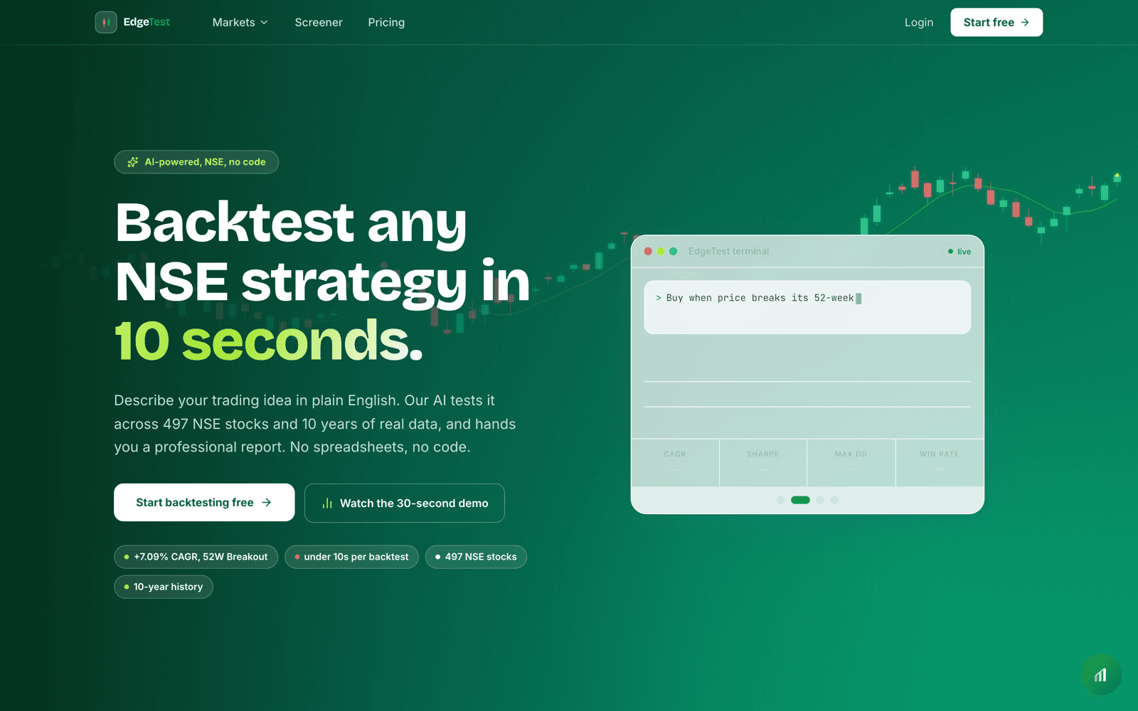 EdgeTest website - desktop screenshot