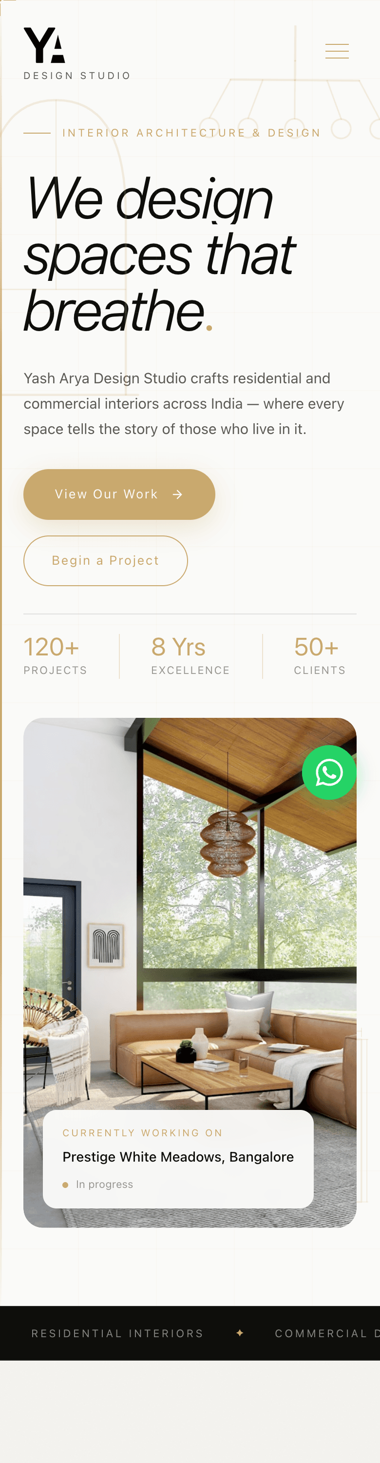 Interior Designer website - mobile screenshot