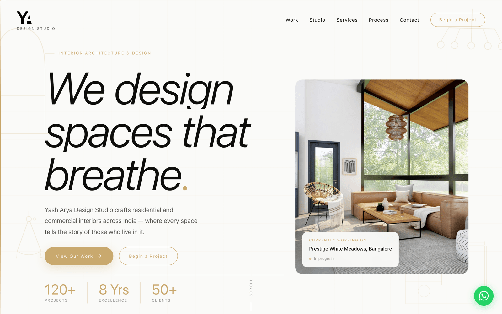 Interior Designer website - desktop screenshot