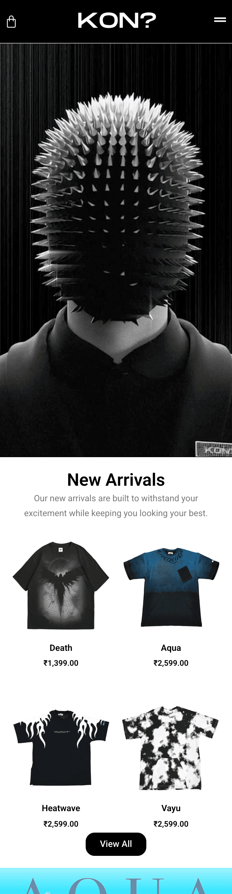 Kon India website - mobile screenshot