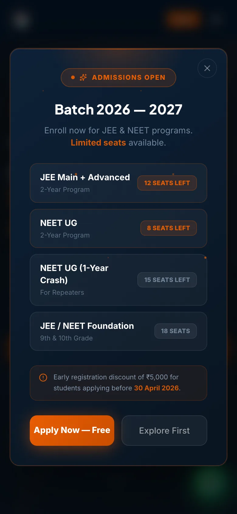 Coaching website on a phone